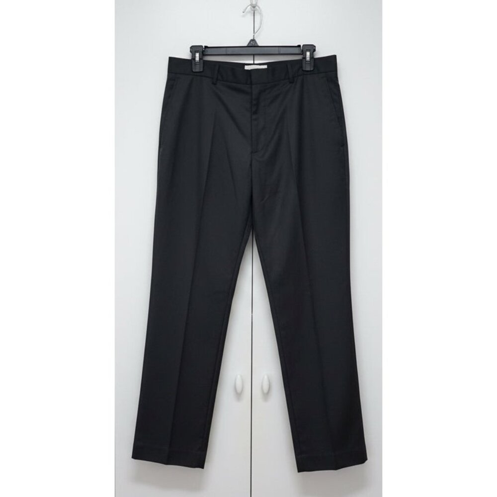 Perry Ellis Men’s Dress Pants 33x30 Black‎ Pinstripe Flat Front Slacks